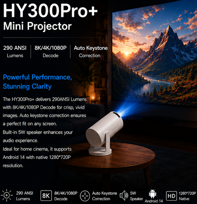 Gadgetry Co. HY300Pro+ Mini Projector